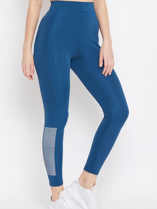 Activewear Ankle Length Tights in Teal Blue