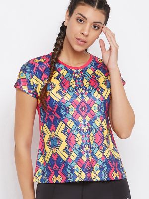 Comfort Fit Active Printed T-shirt in Dark Pink