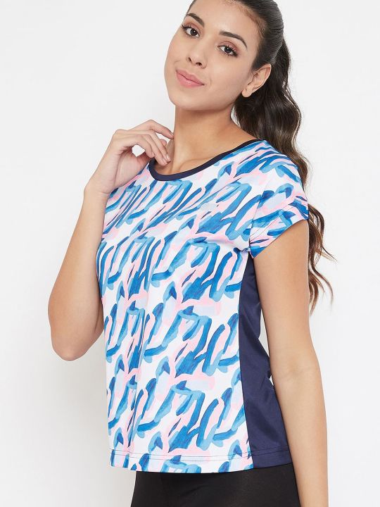 Comfort Fit Active Printed T-shirt in Navy
