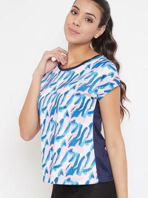 Comfort Fit Active Printed T-shirt in Navy