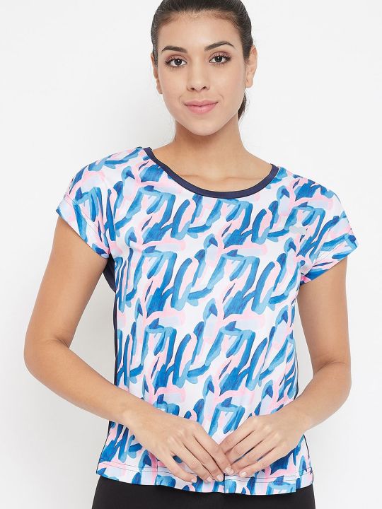Comfort Fit Active Printed T-shirt in Navy
