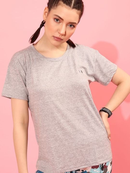 Comfort Fit Active T-shirt in Grey Melange
