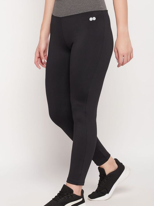 High Rise Active Tights in Black with Side Pocket