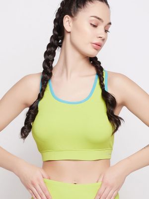 Medium Impact Padded Racerback Sports Bra in Neon Green