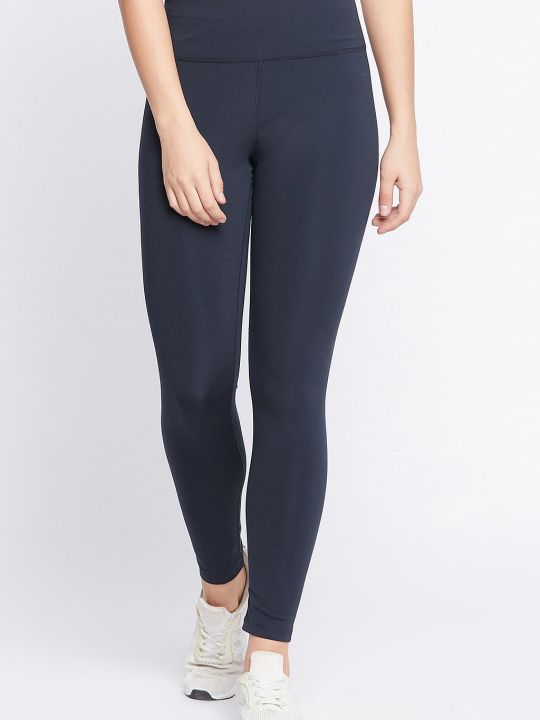 Snug Fit Active High-Rise Ankle-Length Tights in Navy