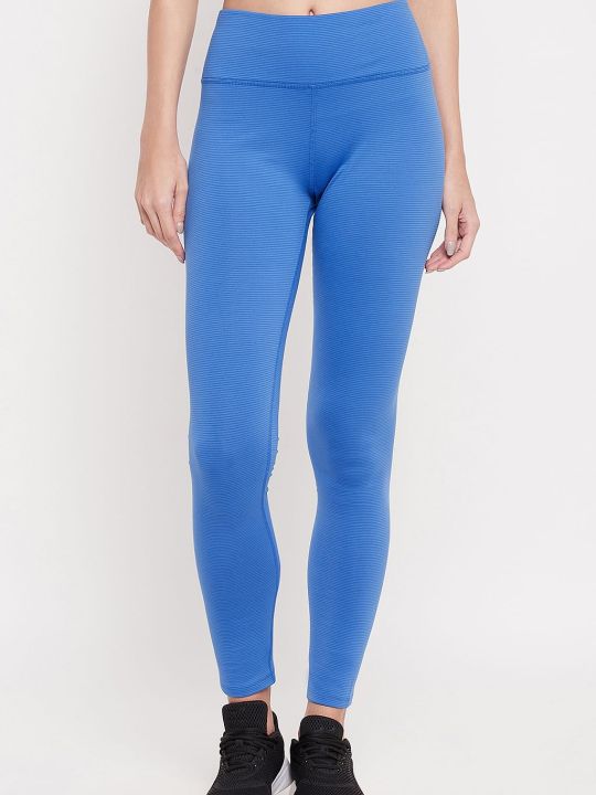 Snug Fit Ankle-Length High-Rise Active Tights in Cobalt Blue