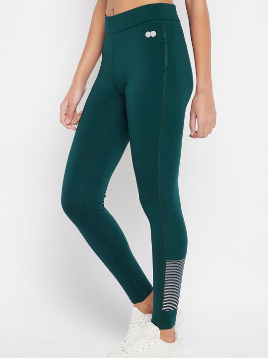 Snug Fit High-Rise Active Tights in Forest Green