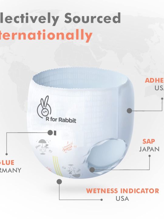 R for Rabbit Large L Size Premium Feather Diaper for Baby 9 to 14 kgs (70 Pack Offer)