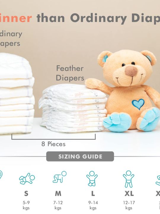R for Rabbit Large L Size Premium Feather Diaper for Baby 9 to 14 kgs (70 Pack Offer)